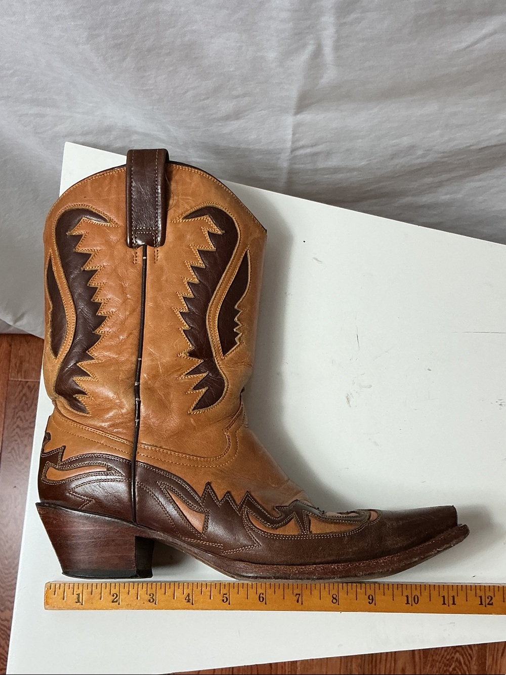 Corral Two-Tone Brown Leather Western Heeled Boots - Picture 11 of 13